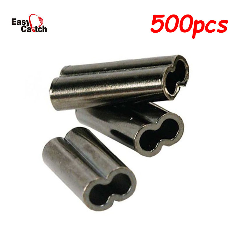 Fishing Equipment Stores - 500ชิ้น/ล็อตทองแดงCrimpตกปลาแขนคู่สายCrimpingหลอดCrimp Connectorอุปกรณ์เสริม0.8-2.6มม.#4